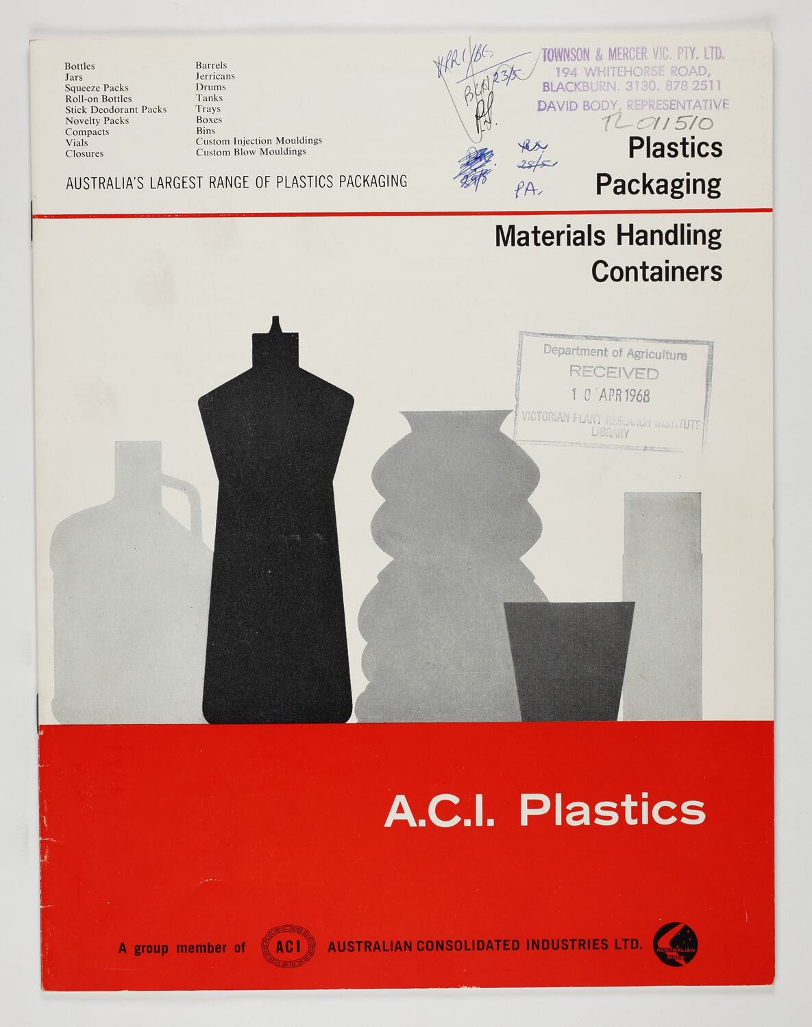 Catalogue Australian Consolidated Industries Ltd Plastics Division