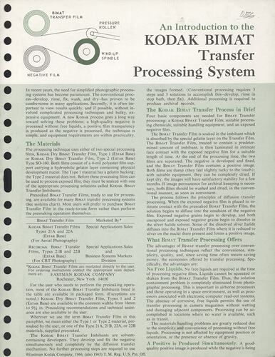 Printed text with small diagram of film winder.