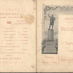 Programme - Dedication of Captain Cook's Landing Place, 6 May 1899