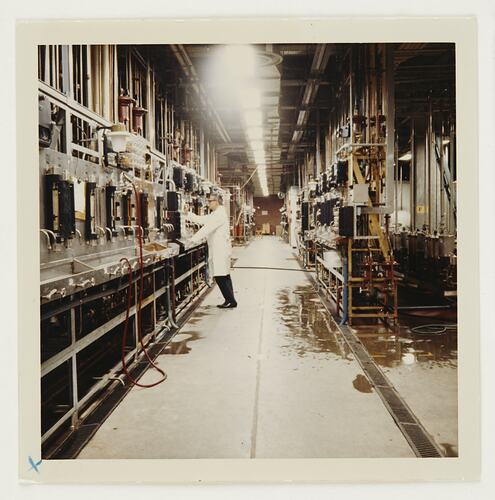 Slide 296, 'Extra Prints of Coburg Lecture', Flow Control Area, Building 20, Kodak Factory, Coburg, circa 1960s