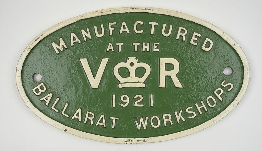 Locomotive Builders Plate - VR, 1921