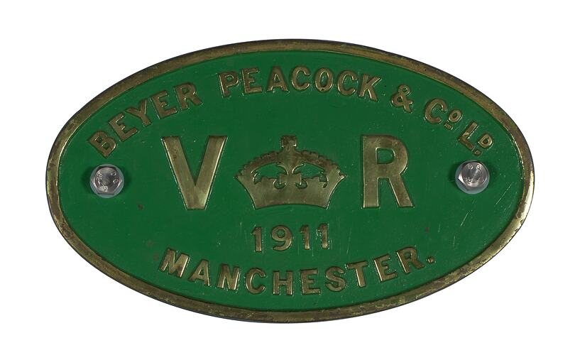 Locomotive Builders Plate - Beyer Peacock & Co. Ltd., Manchester, England, 1911