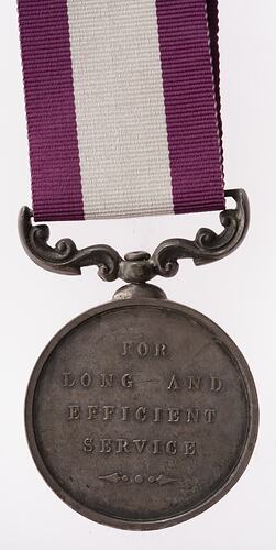 Medal - Victorian Volunteer Forces Long & Efficient Service Medal, Victoria, Australia, 1880 - Reverse