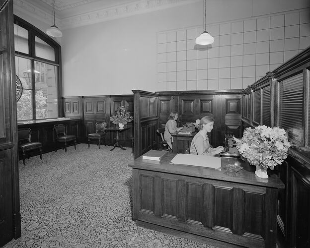 Union Trustee Company of Australia Ltd, Office Interior, Collins Street, Melbourne, Victoria, Nov 1958