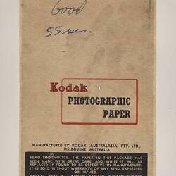Photographic Paper - Kodak Australasia Pty Ltd, 'Velox Single Weight F.2', circa 1940s
