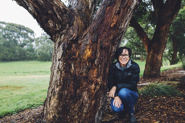Lisa Satori Standing Near Tree, Leongatha South, Victoria, 22 Nov 2016