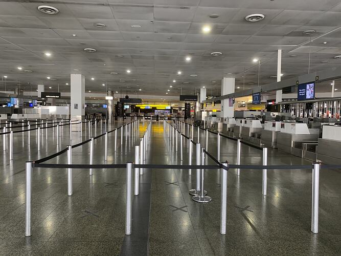 Departures Hall, Melbourne Airport, Tullamarine, 6 May 2020