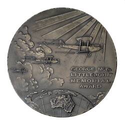Medal - Littlejohn Memorial Award, Specimen, Royal Aero Club of New South Wales, New South Wales, Australia, circa 1935