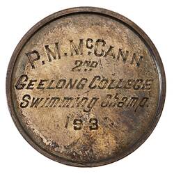 Medal - Geelong College Swimming Prize, 1931 AD