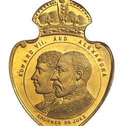 Medal - Coronation of King Edward VII & Queen Alexandra Commemorative, Specimen, Borough of Queenscliff, Australia, 1902