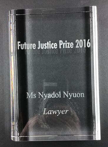 Award - Perspex, Future Justice Prize, Nyadol Nyuon, 2016