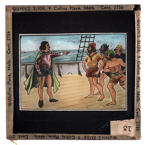 Lantern Slide - Universal Opportunity League, Men on Ship