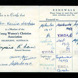 Membership Card - YWCA