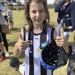 Digital Image - Layla Murphy Half-Portrait, Lake Boga Football Netball Club, Tooleybuc, NSW, 2 Apr 2022