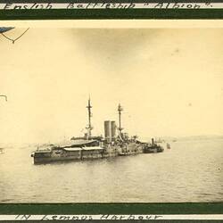 English Battleship "Albion" in Lemnos Harbour