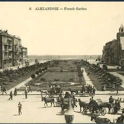 Postcard -  Alfred Galbraith to Mother, French Garden, Alexandria, Egypt, 1916