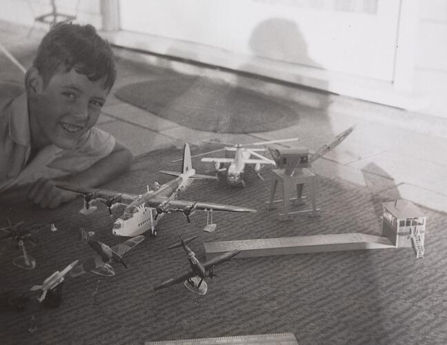 Digital Photograph - Boy & Model Plane Collection, Mount Waverley, 1961