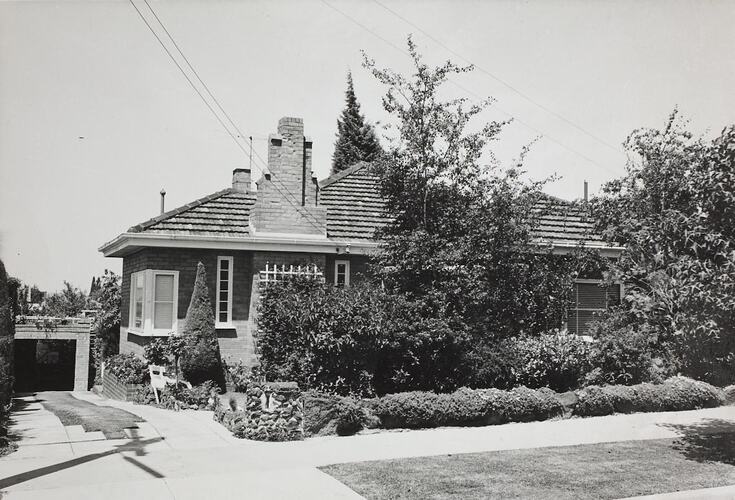 Digital Photograph - View of House & Front Garden, Ivanhoe East, 1966