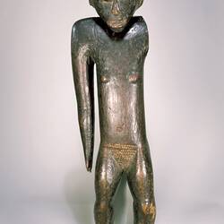 Ancestor 'matakau' fiji human female figure with distinct facial features