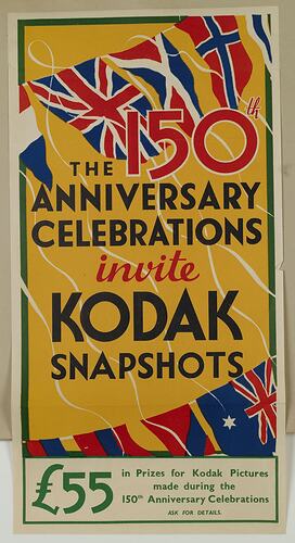 Poster - 'The 150th Anniversary Celebrations Invite Kodak Snapshots', 1938