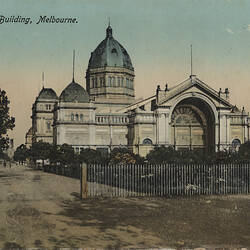 Postcard - Eastern Facade, Exhibition Building, REM Series, Melbourne, circa 1905
