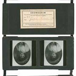 Set of Glass Slides - Kromskop Viewer Set, Kromogram, Portrait of a Lady With Hat, About 1895
