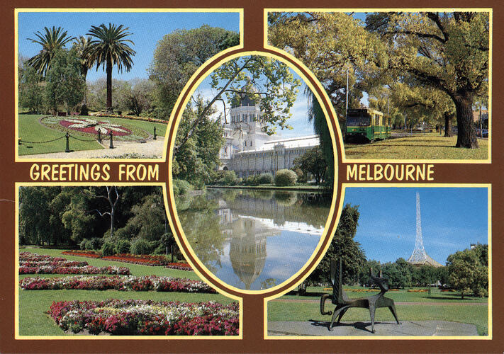Postcard - Royal Exhibition Building & Views of Melbourne, Biscay Greetings, Melbourne, circa 1990