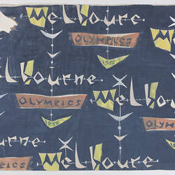 Artwork - Fabric Design, Melbourne Olympics, John Rodriquez, circa 1956