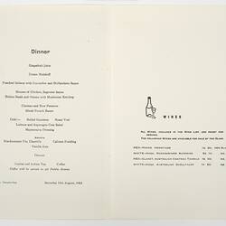 Menu - SS Stratheden, P&O Line, Dinner, 10 Aug 1963