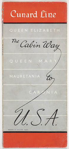 Pamphlet - Cunard Line, "The Cabin Way to the U.S.A."