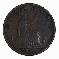 Coin - Farthing, Queen Victoria, Great Britain, 1868 (Reverse)
