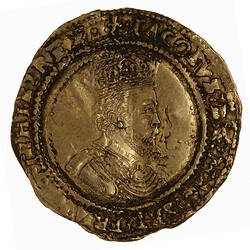 Coin - Double Crown, James I, Great Britain, 1613 (Obverse)