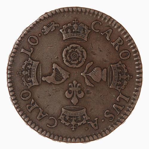 Pattern Coin - Farthing, Charles II, Great Britain, 1662 (Obverse)