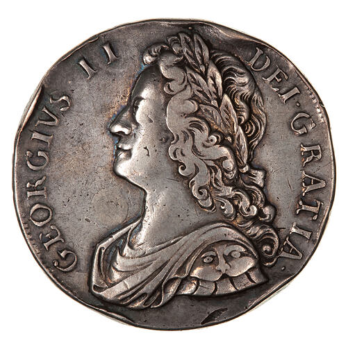 Coin - Crown, George II, Great Britain, 1735 (Obverse)