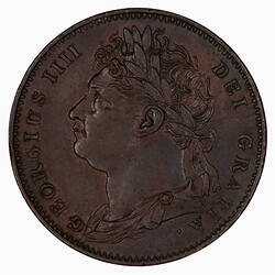 Coin - Farthing, George IV, Great Britain, 1823 (Obverse)