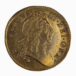 Coin - Guinea, William III, Great Britain, 1698 (Obverse)