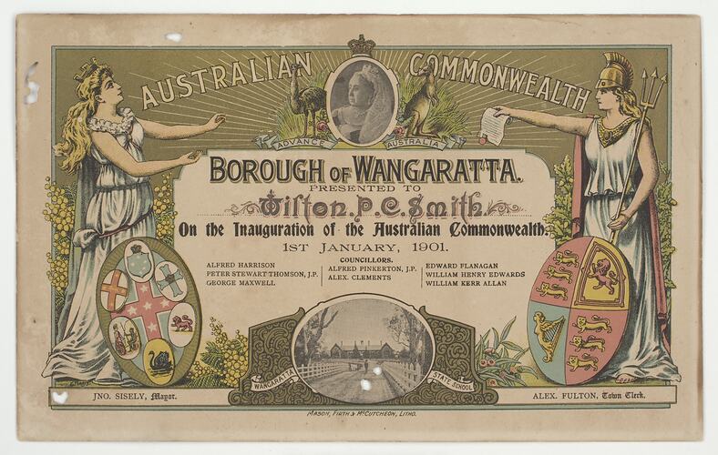 Certificate - Borough of Wangaratta, Victoria, 1901
