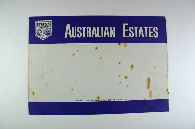 Sign - Australian Estates, Newmarket Saleyards, Newmarket