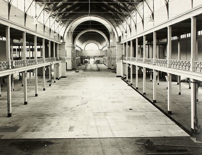 Photograph - Programme '84, Timber Floor Replacement in the Great Hall, Royal Exhibition Buildings, 1984