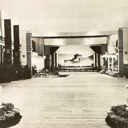 Photograph - Great Hall Decorations, Royal Visit, Exhibition Building, Melbourne, 1954