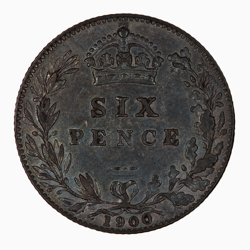 Coin - Sixpence, Queen Victoria, Great Britain, 1900 (Reverse)