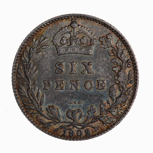 Coin - Sixpence, Edward VII, Great Britain, 1902 (Reverse)