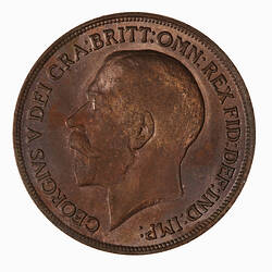Coin - Penny, George V, Great Britain, 1914 (Obverse)