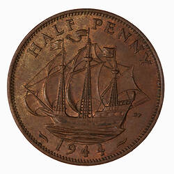 Coin - Halfpenny, George VI, Great Britain, 1944 (Reverse)