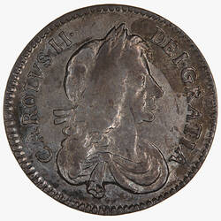 Coin - Threepence, Charles II, Great Britain, 1674 (Obverse)