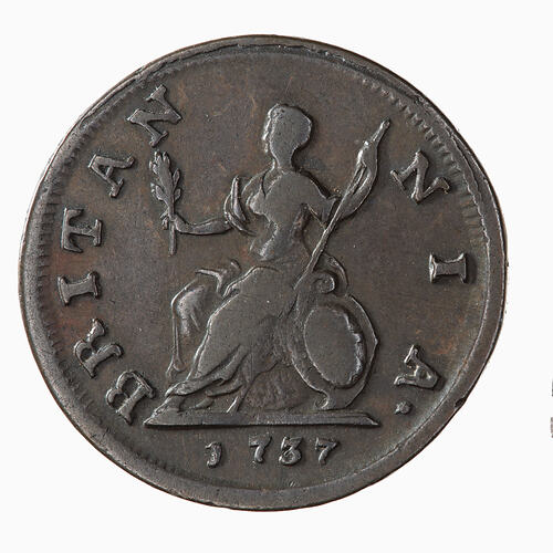 Coin - Farthing, George II, Great Britain, 1737 (Reverse)