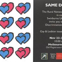 Flyer - 'Same Difference' Exhibition, Melbourne Justice Museum, circa 2006
