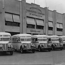 Negative - International Harvester, D30 Motor Buses, City Road, South Melbourne, 1941
