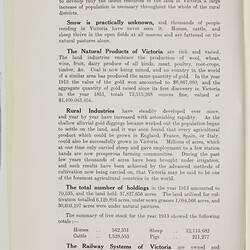 Booklet - Immigration & Labor Bureau, 'Land Settlement in Victoria', Crown Lands Department