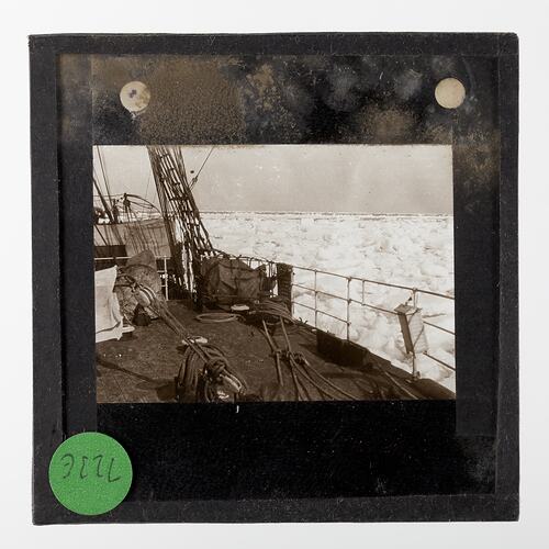 Lantern Slide - The Discovery in Solid Pack Ice, BANZARE Voyage 2, Antarctica, 1930-1931
